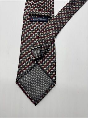 Knightsbridge Burgundy and Black Geometric Tie #0050